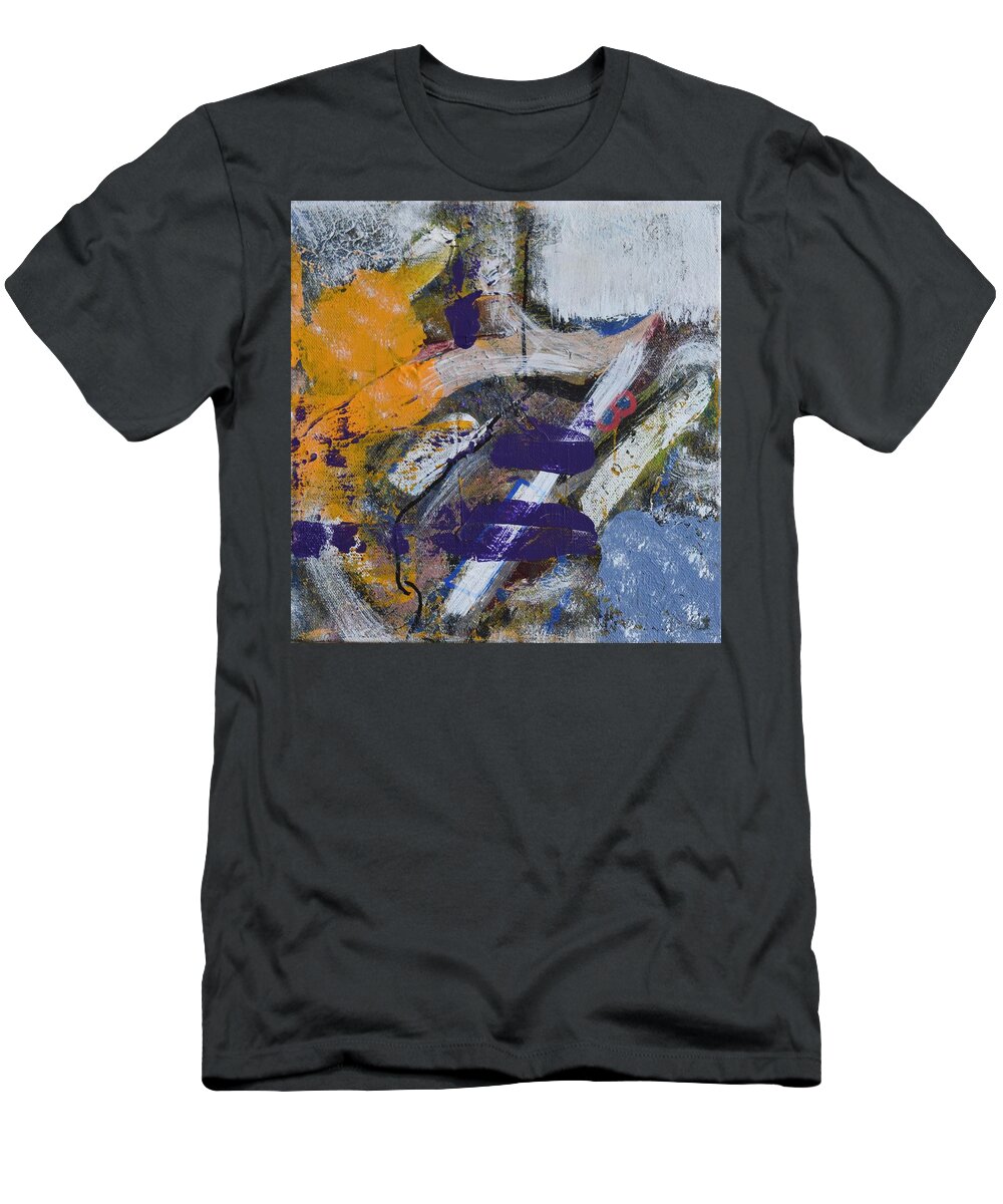 Blue T-Shirt featuring the painting Series 1 Left Side by Pam O'Mara