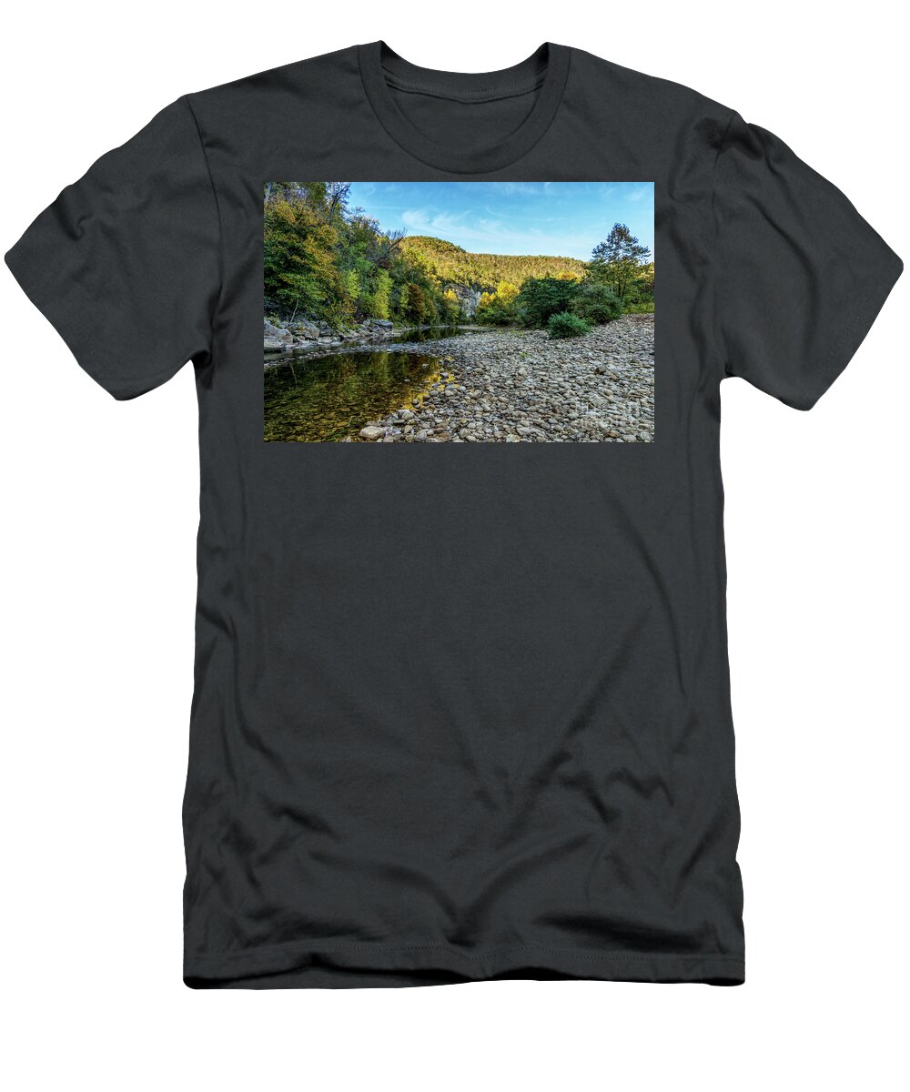 Buffalo National River T-Shirt featuring the photograph Shaded Buffalo National River by Jennifer White