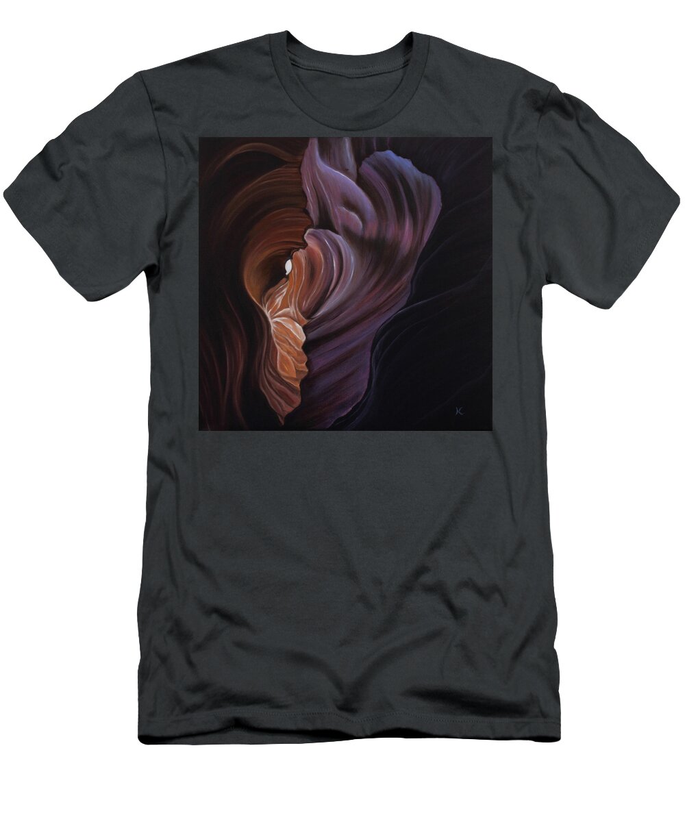 Sandstone T-Shirt featuring the painting Shades and Layers by Neslihan Ergul Colley