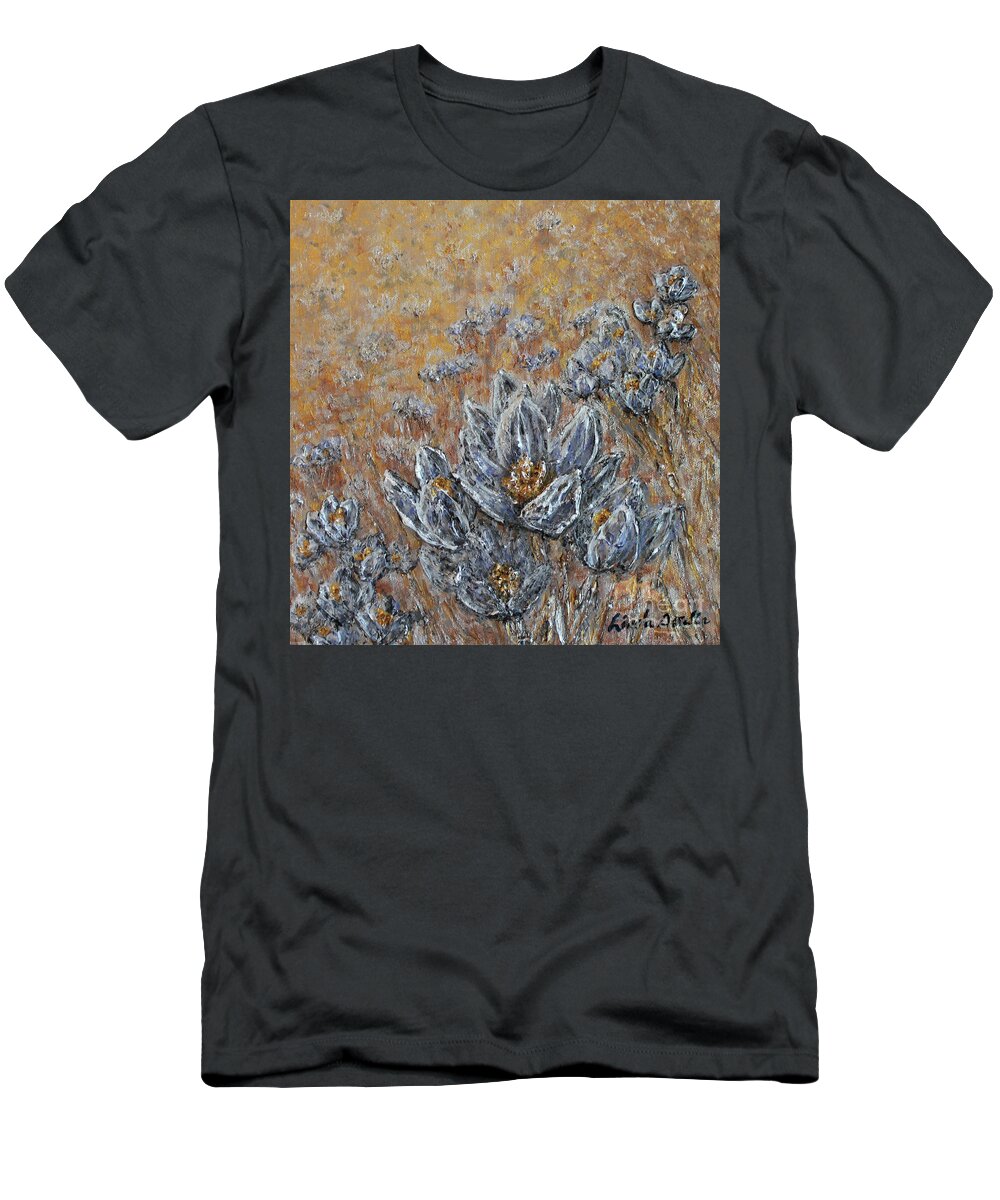 Flowers T-Shirt featuring the painting Shimmering Spring by Linda Donlin