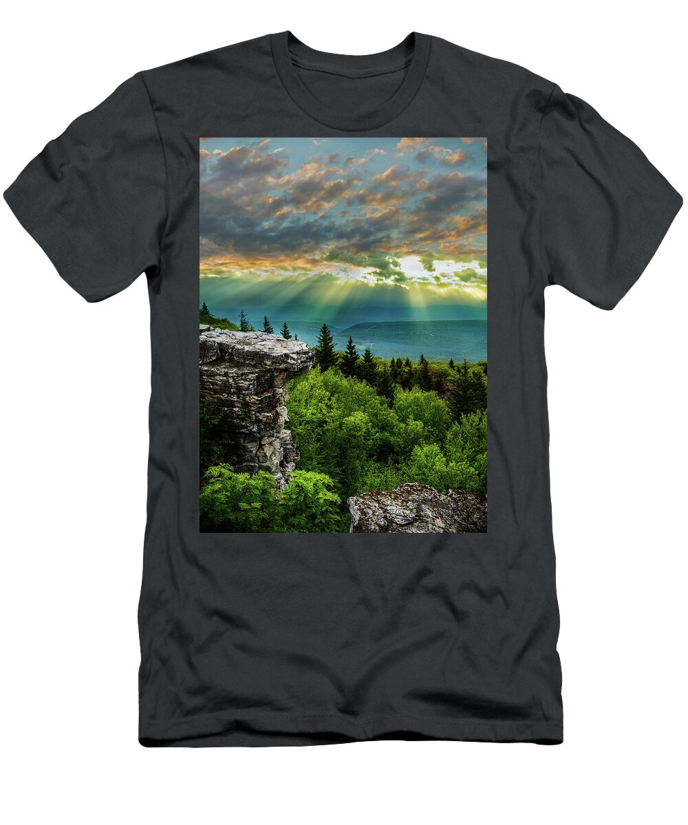 Cliff T-Shirt featuring the photograph Shine Down by Lisa Lambert-Shank