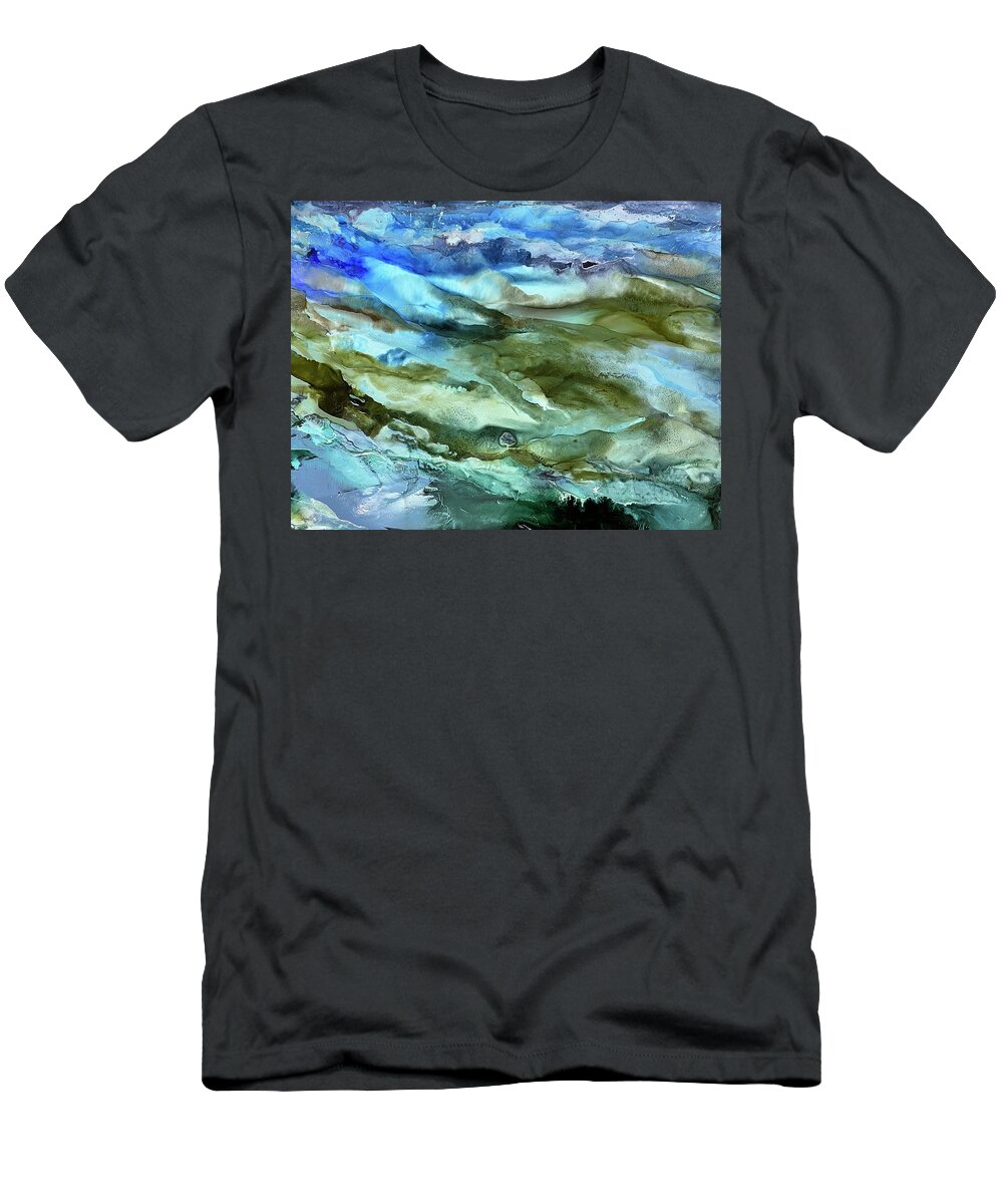  T-Shirt featuring the painting Shoals 2 by Tommy McDonell