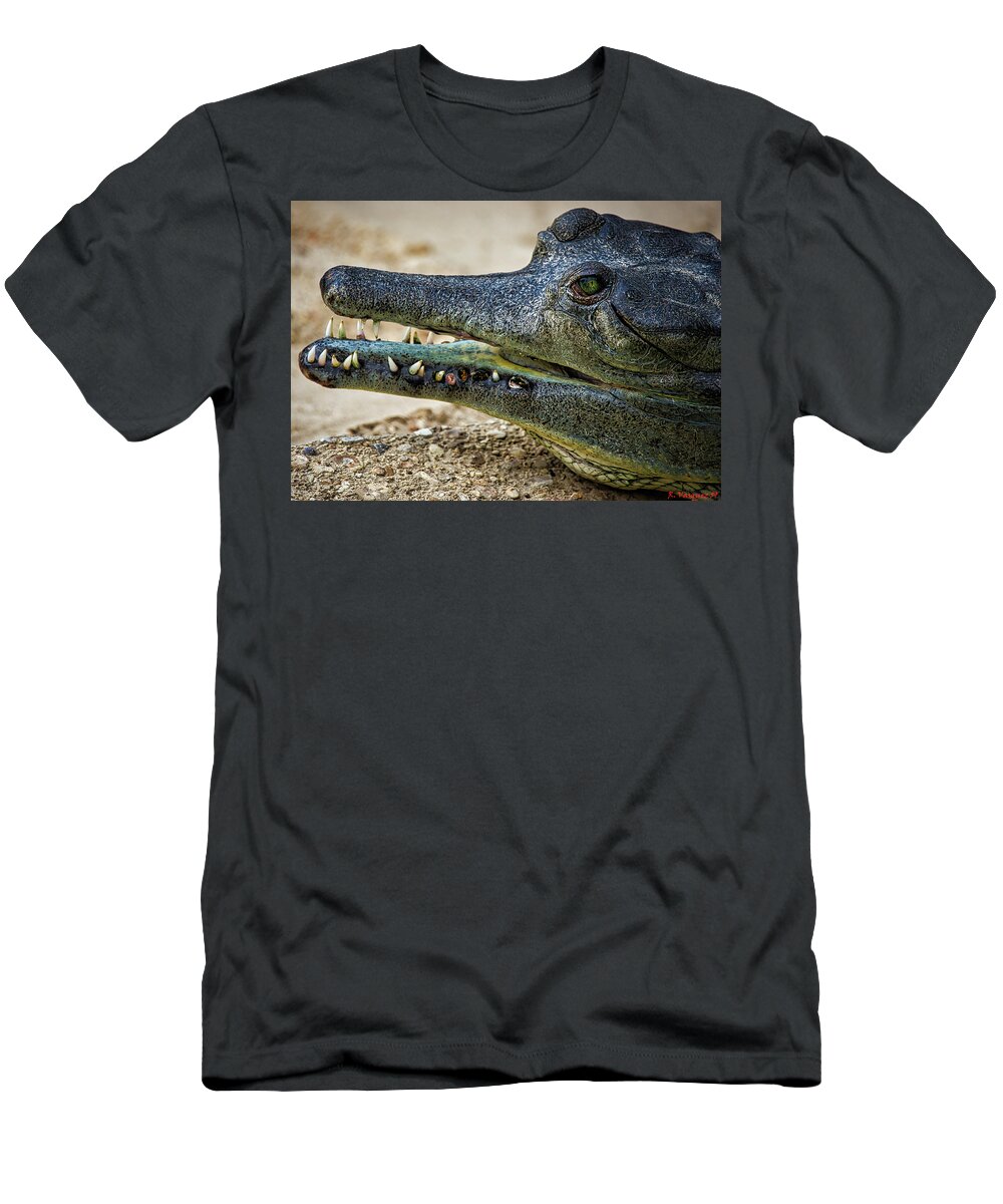 Gharial T-Shirt featuring the photograph Short Nose Gharial by Rene Vasquez