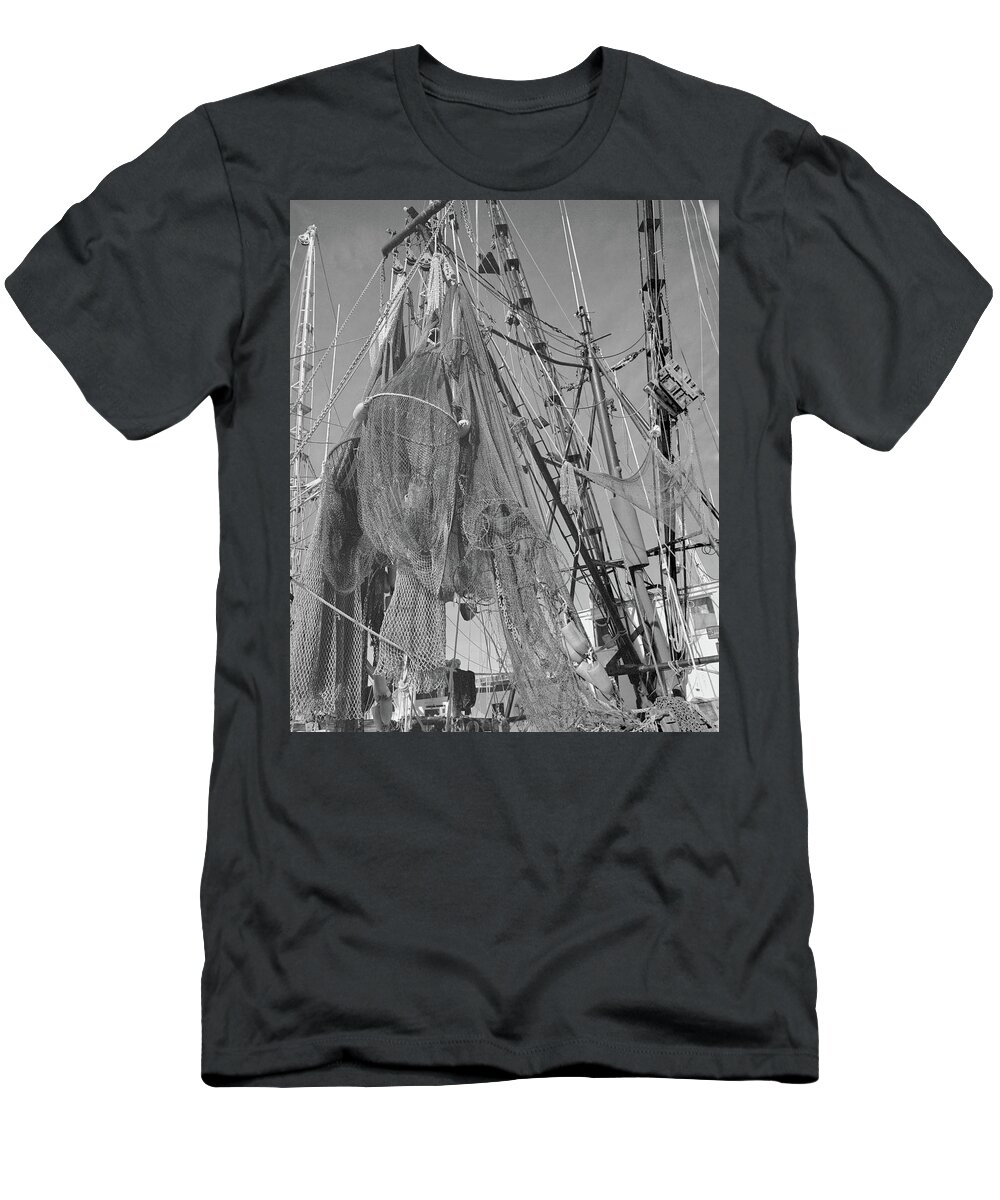 Shrimp Boat T-Shirt featuring the photograph Shrimp Boat Rigging by John Simmons
