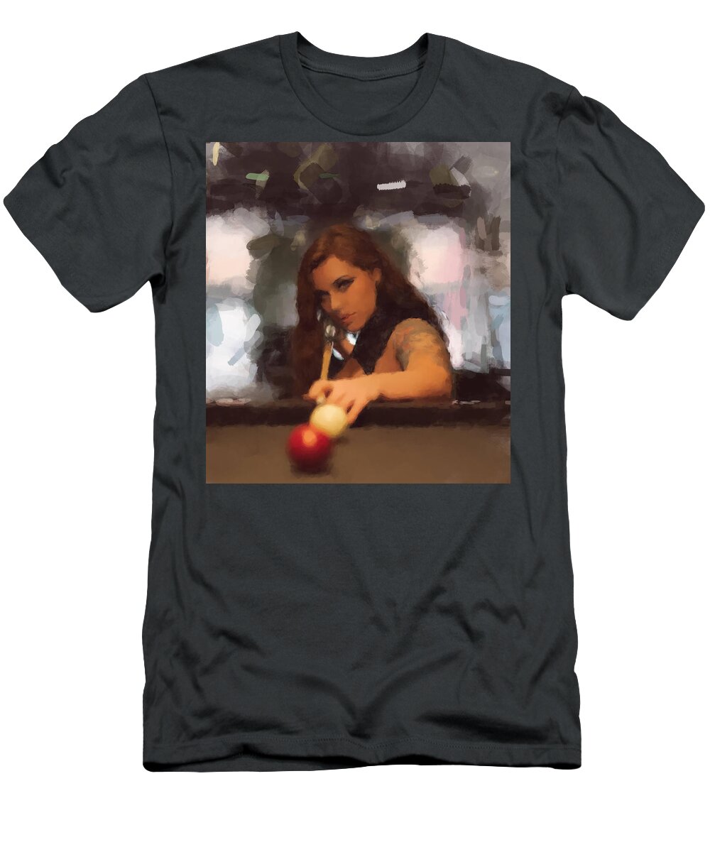 Side Pocket T-Shirt featuring the painting Side Pocket by Gary Arnold