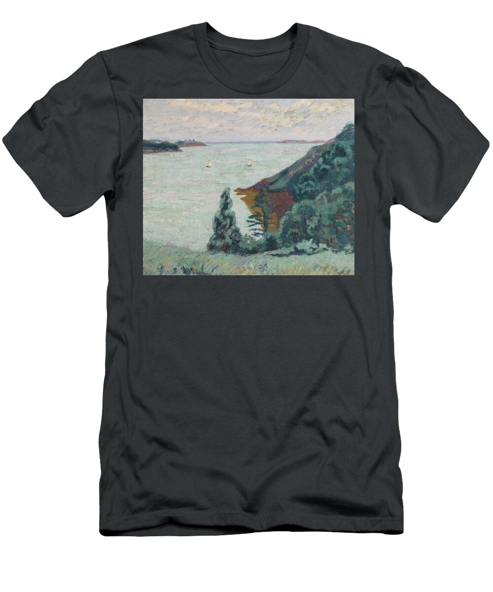 Cityscape T-Shirt featuring the painting signed Guillaumin titled on the reverse oil on canv by Celestial Images