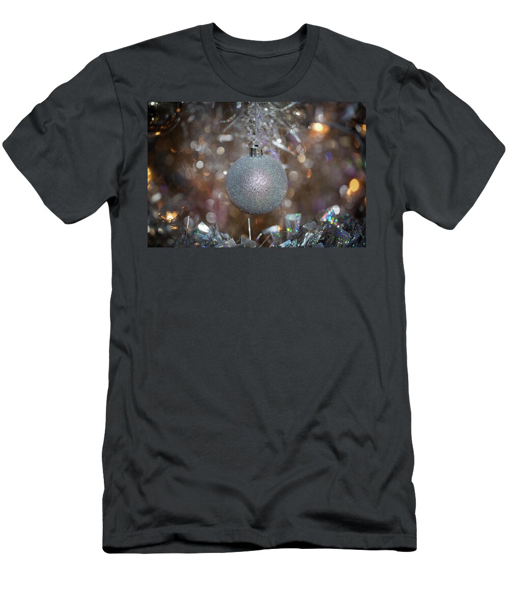 Silver T-Shirt featuring the photograph Silver Ball on Silver Tree by Lora J Wilson