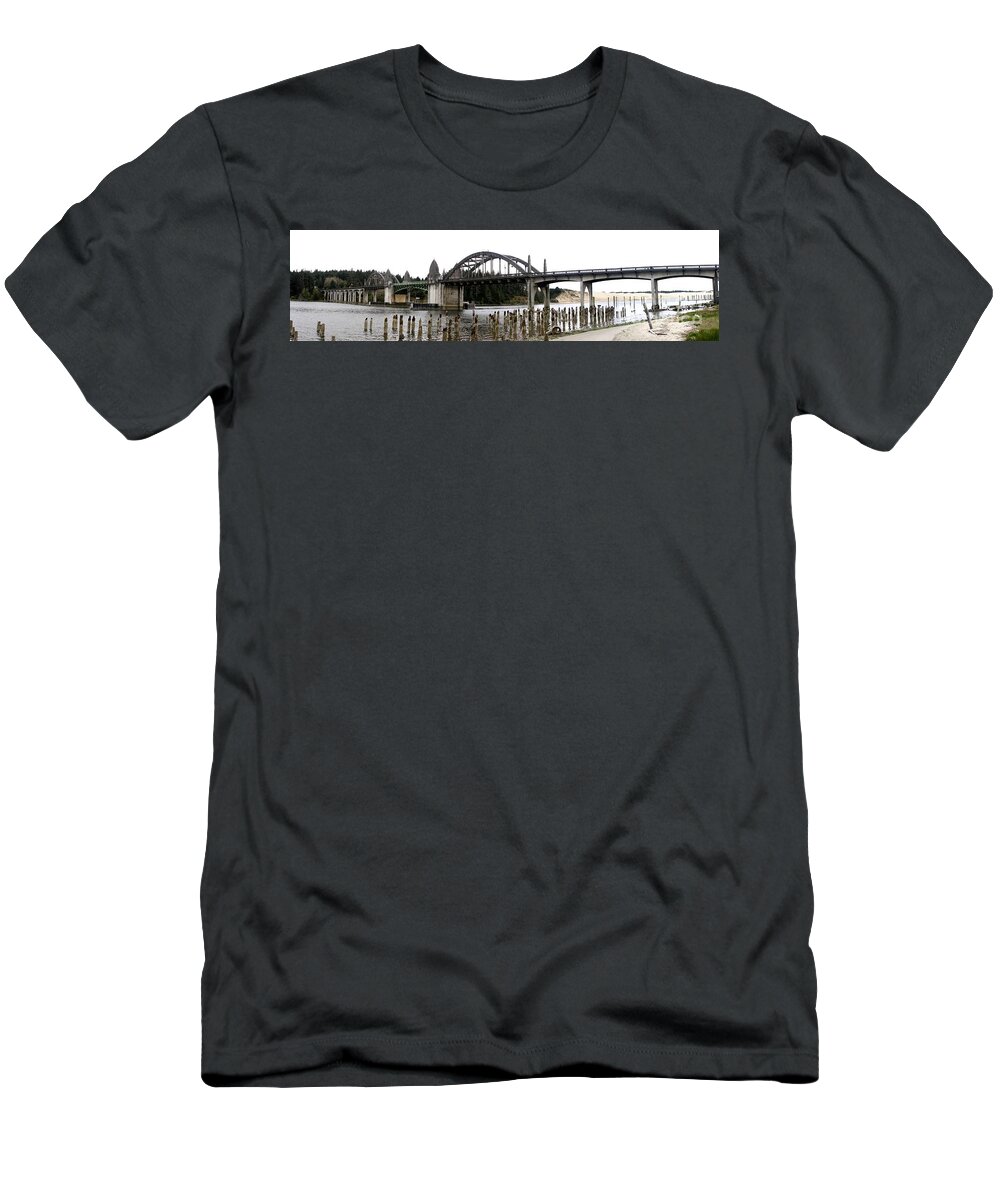 Siuslaw River Bridge T-Shirt featuring the photograph Siuslaw River Bridge, Florence, Oregon by Tony Lee