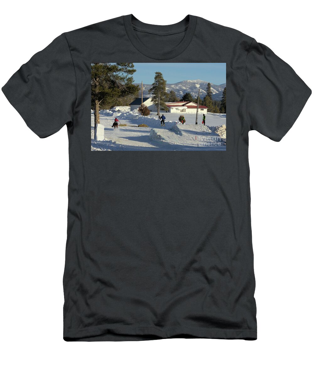 Sport T-Shirt featuring the photograph Skijoring - Catching Air by Kae Cheatham