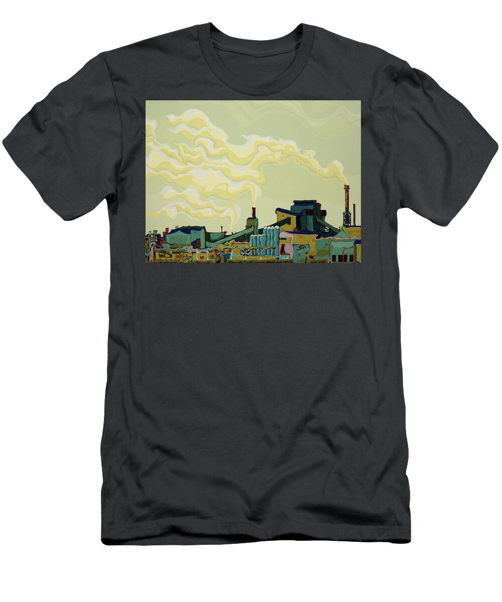 Hamilton T-Shirt featuring the painting Skyward Deco Dance by Amy Ferrari