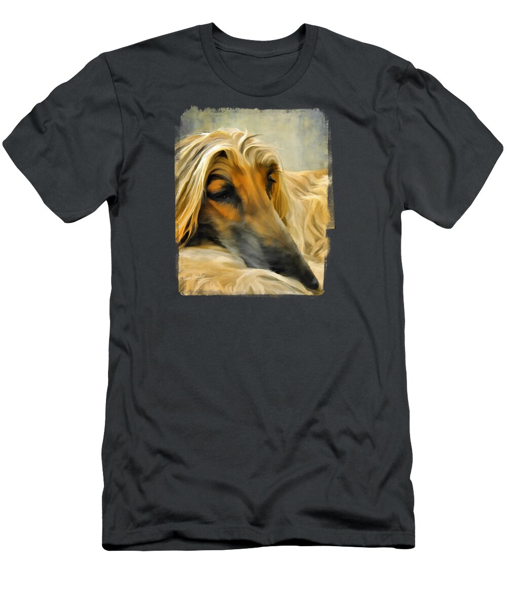 Afghan Hound T-Shirt featuring the digital art Sleepyhead by Diane Chandler