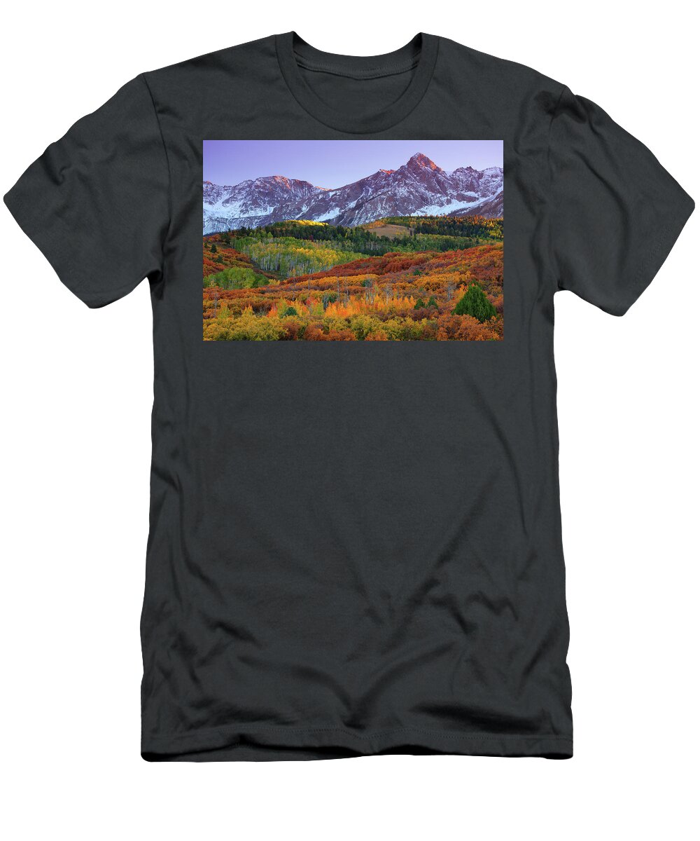 Sneffels T-Shirt featuring the photograph Sneffels Sunset by Darren White