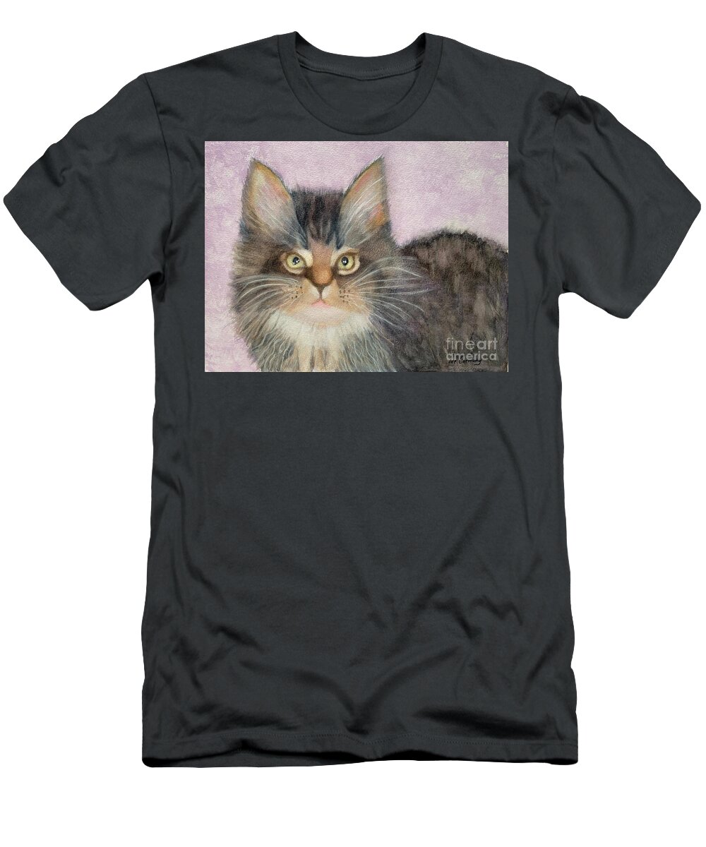Maine Coon T-Shirt featuring the painting Snickers by Sue Carmony