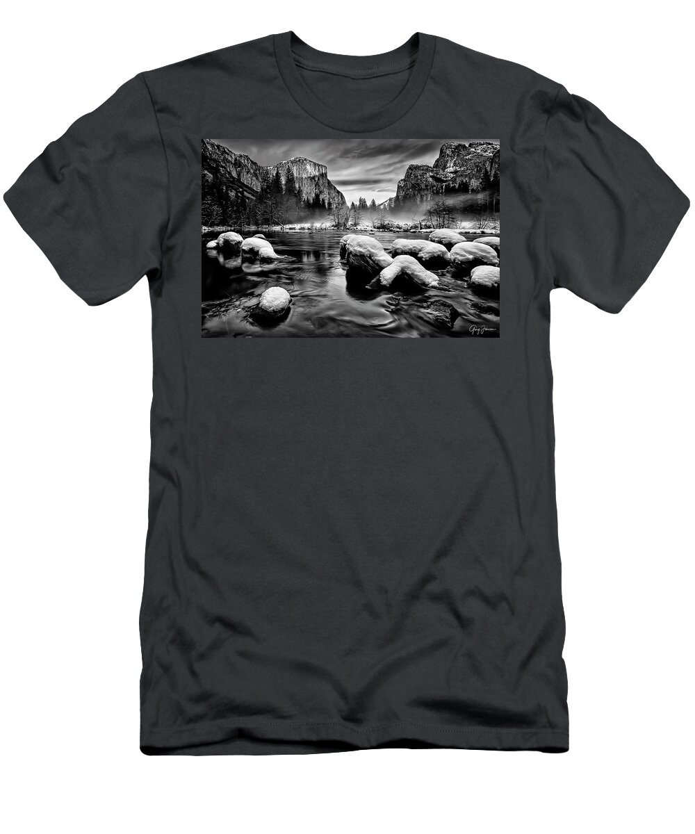 Yosemite T-Shirt featuring the photograph Snow Capped by Gary Johnson