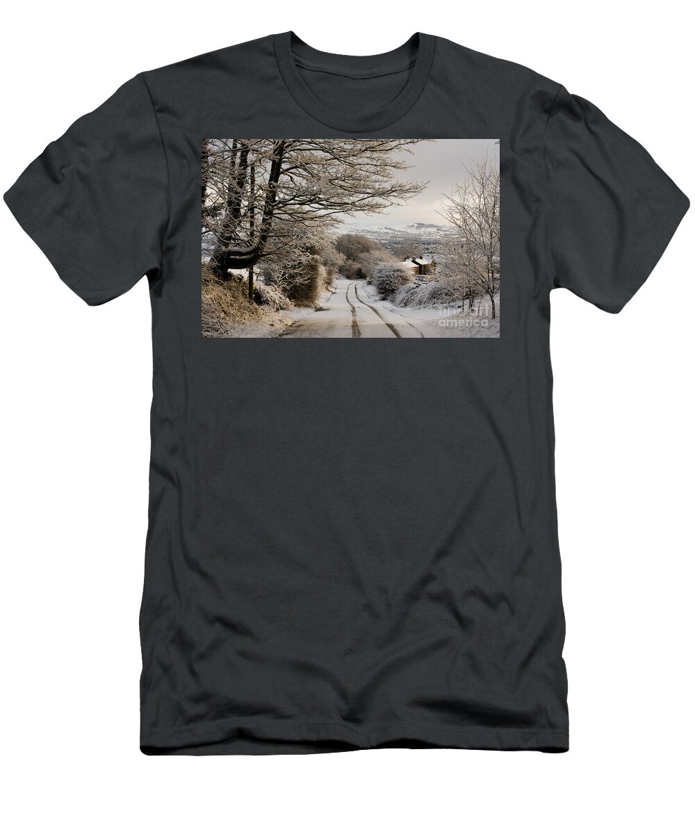 England T-Shirt featuring the photograph Snow On Skipton Old Road by Tom Holmes Photography