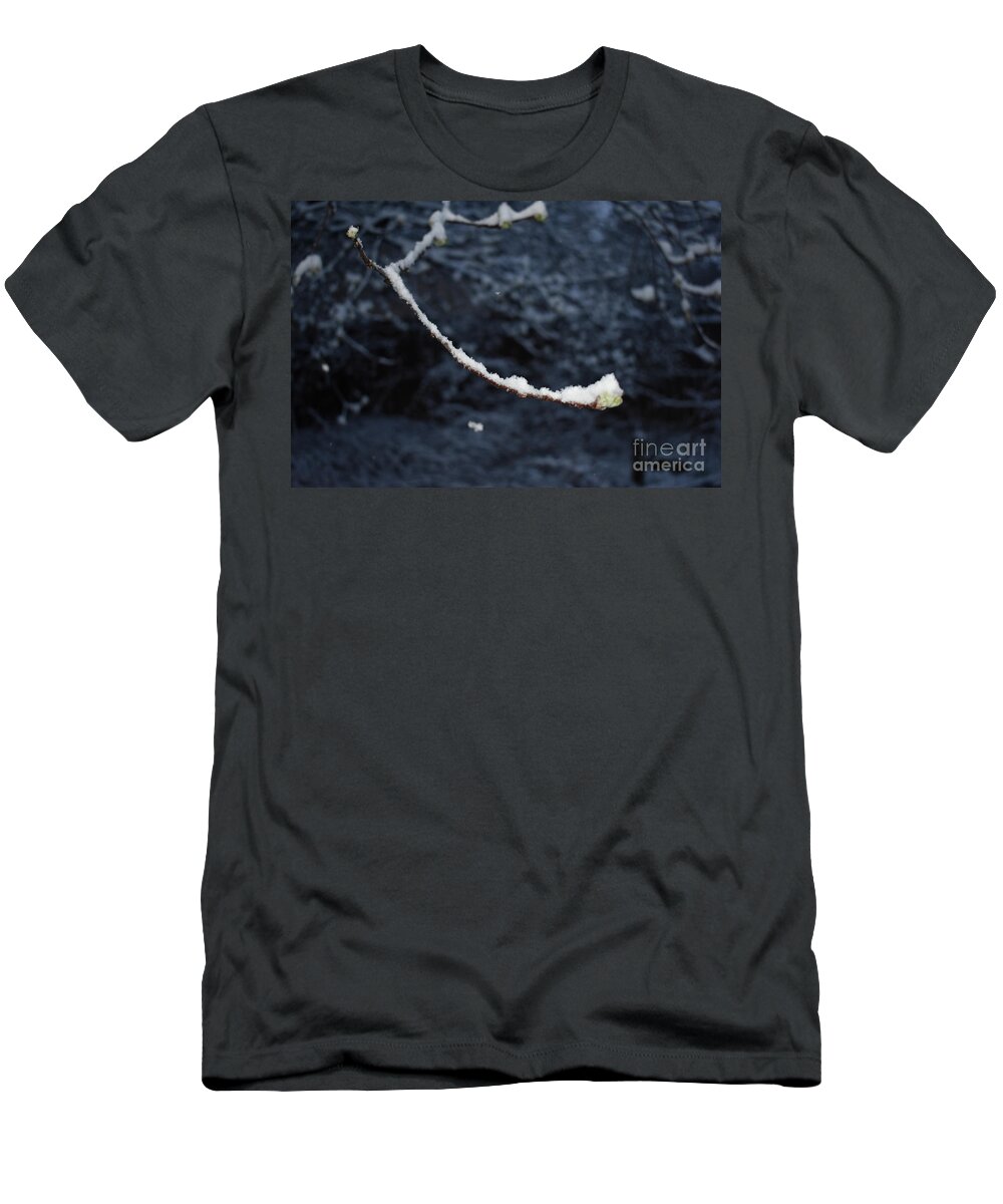 Single Branch T-Shirt featuring the painting Snow Smile by Anne Cameron Cutri