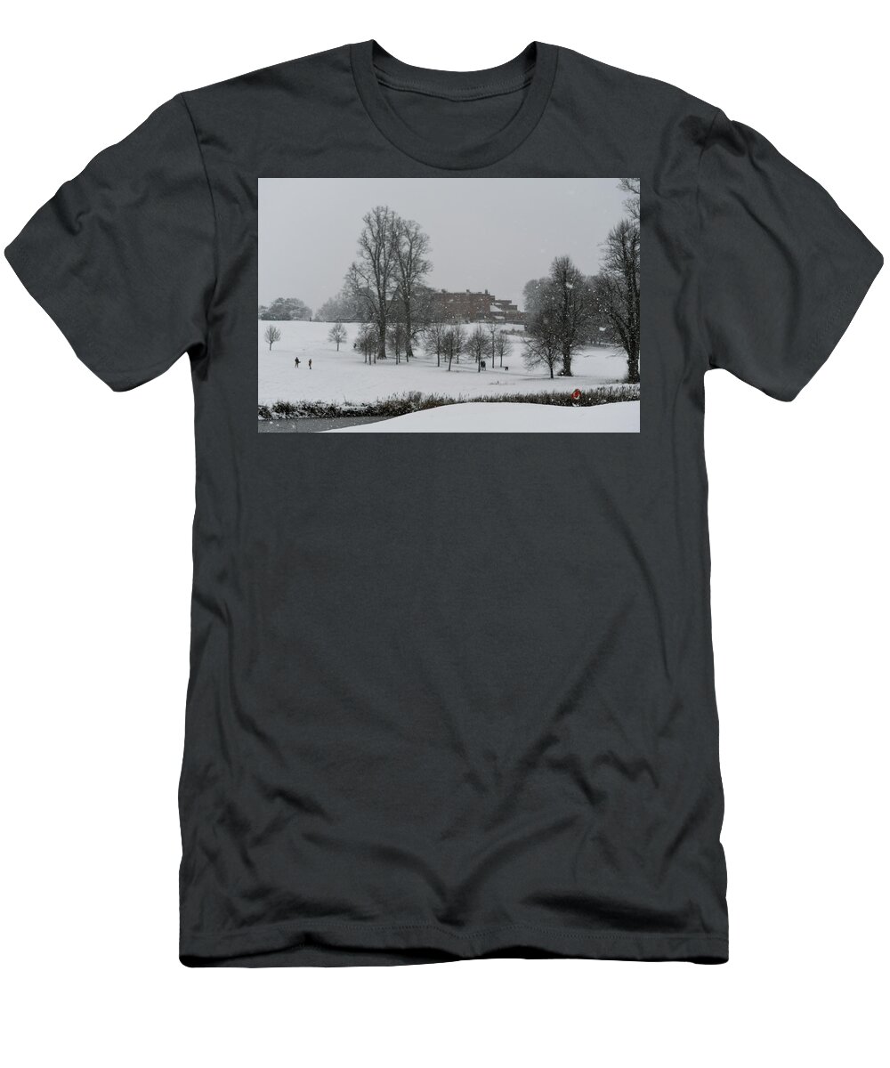 Herts T-Shirt featuring the photograph Snowy scene by Andrew Lalchan