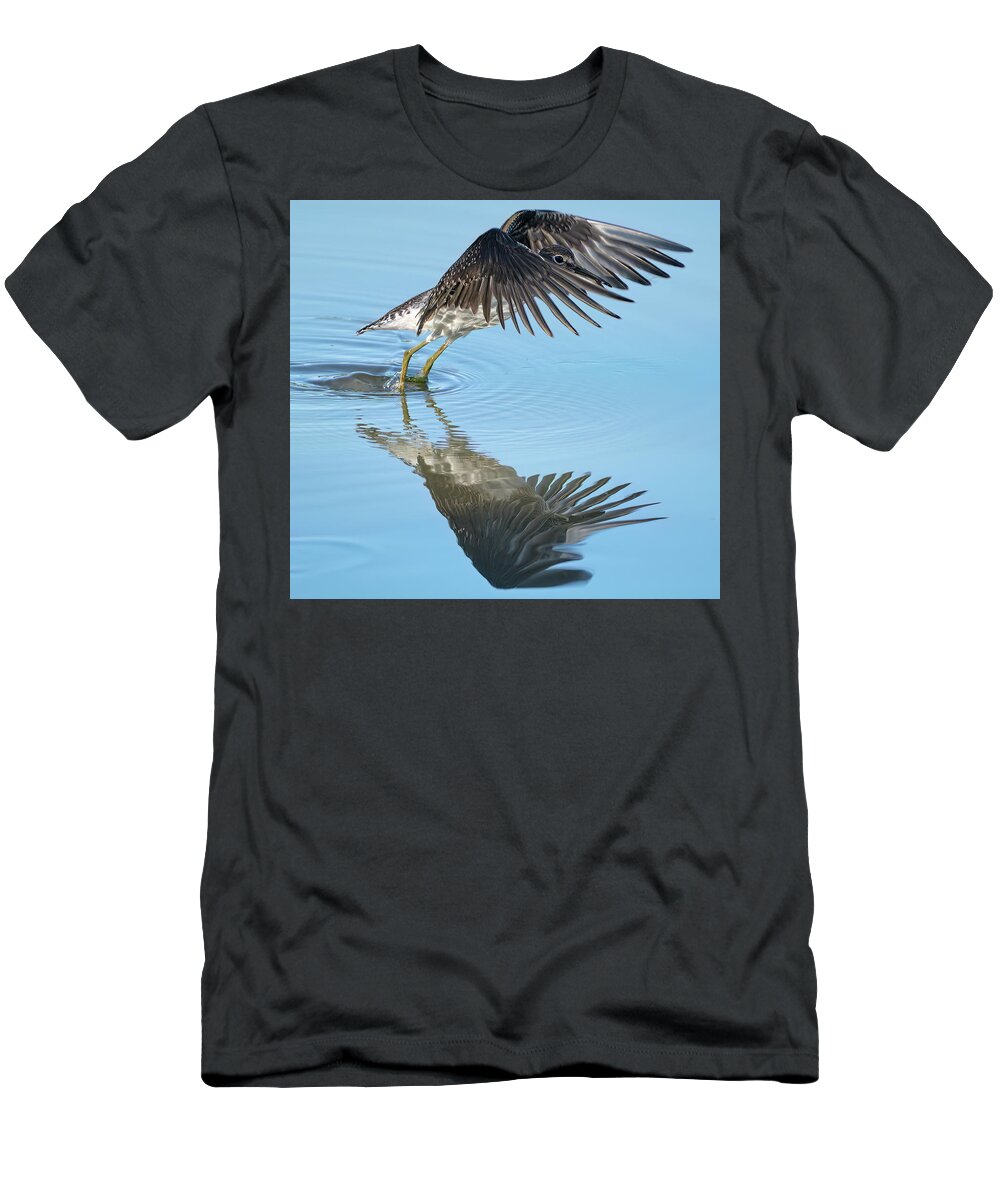 Chevalier Solitaire T-Shirt featuring the photograph Solitary sandpiper by Carl Marceau