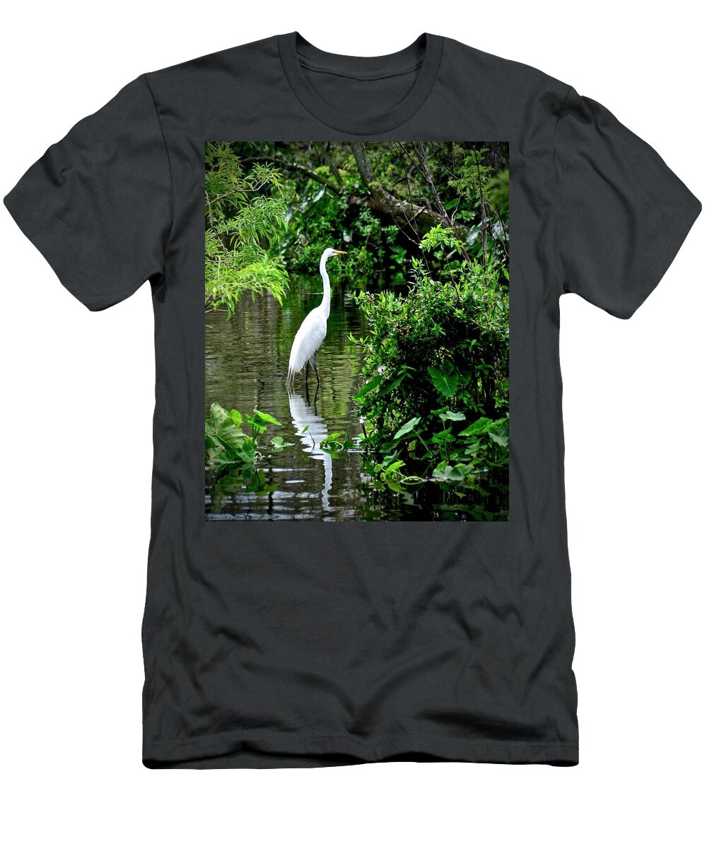 Great Egret T-Shirt featuring the photograph Solitude II by Carol Bradley