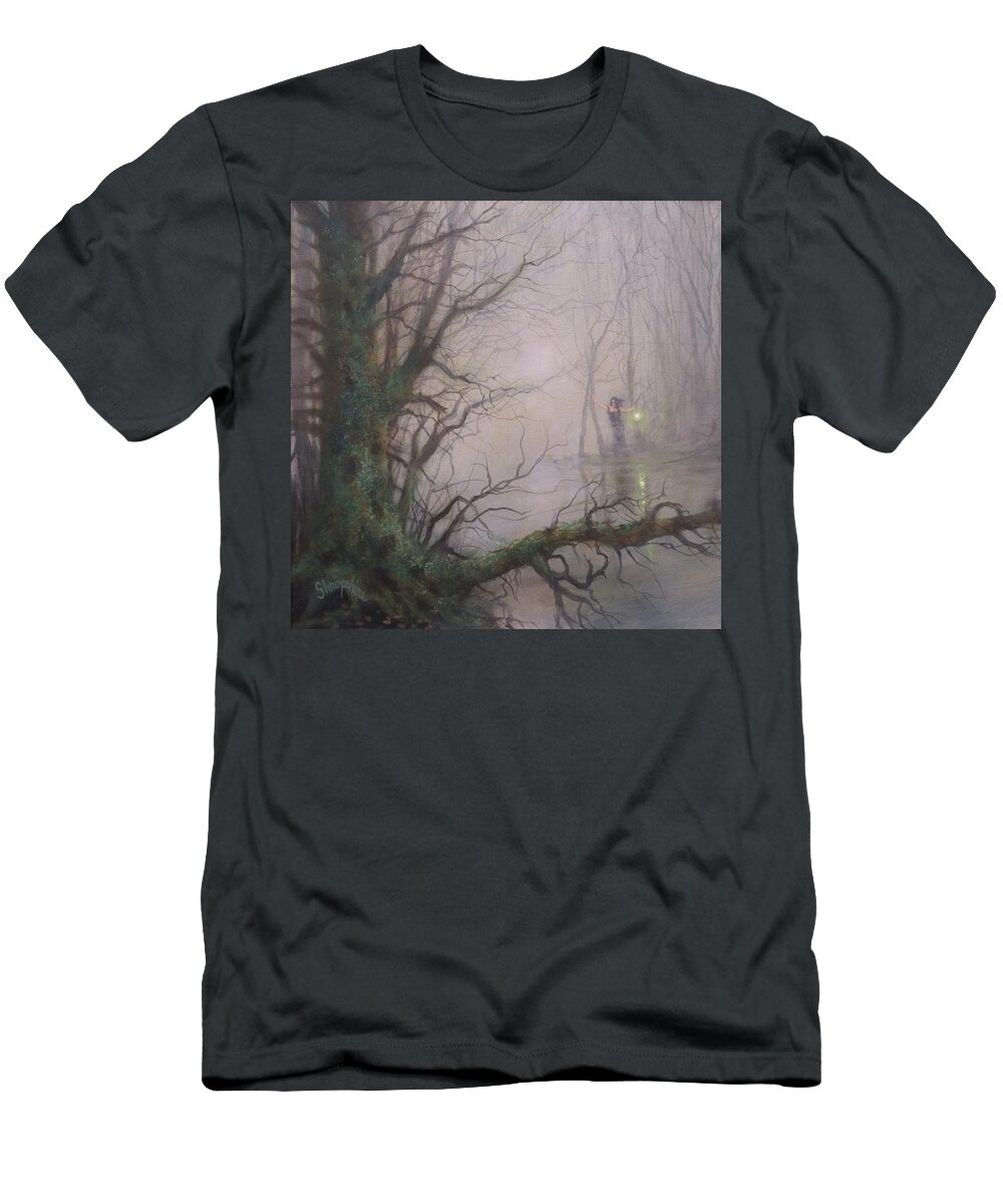 Halloween T-Shirt featuring the painting Sorceress by Tom Shropshire