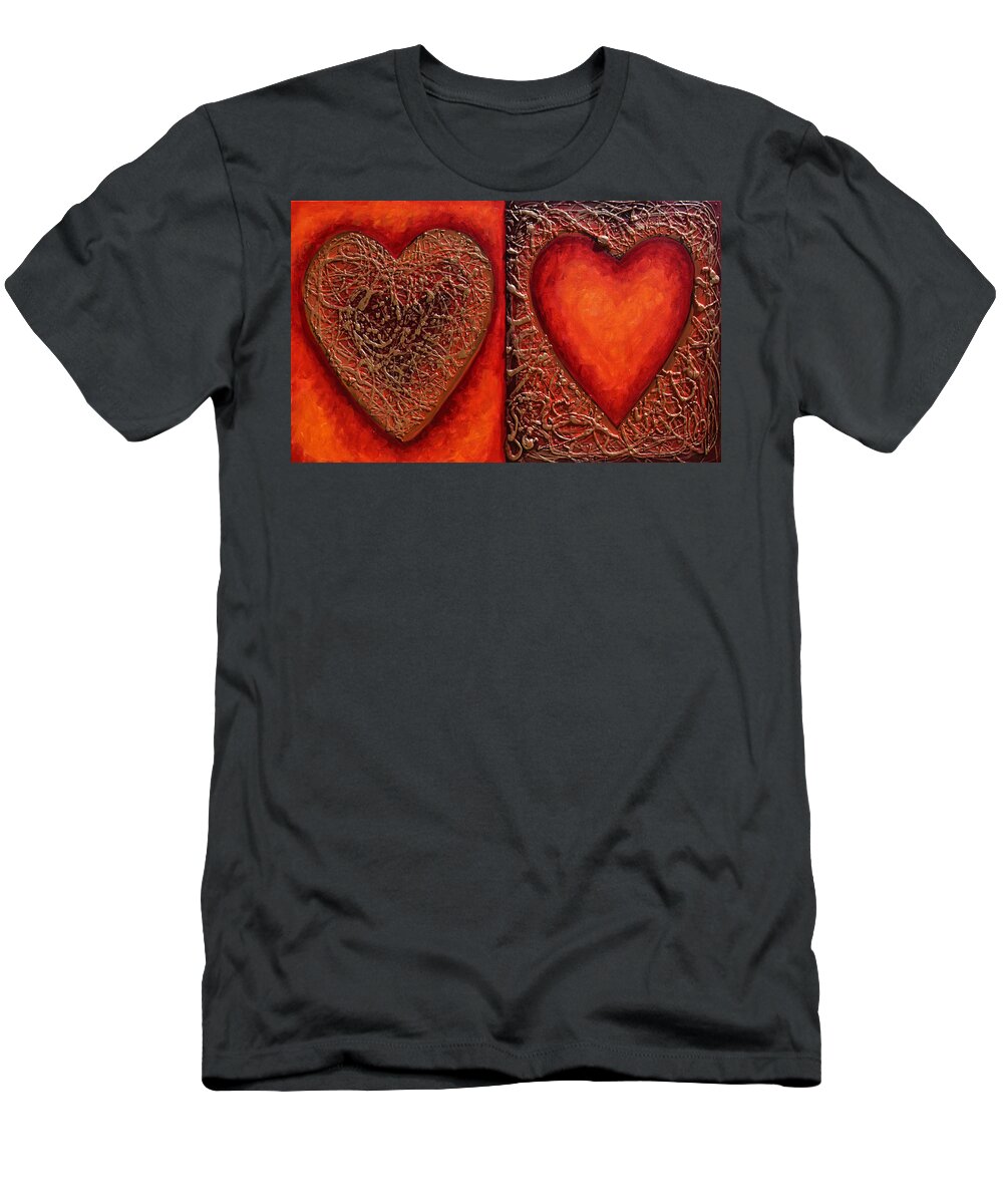 Heart T-Shirt featuring the painting Soul Mates by Amanda Dagg
