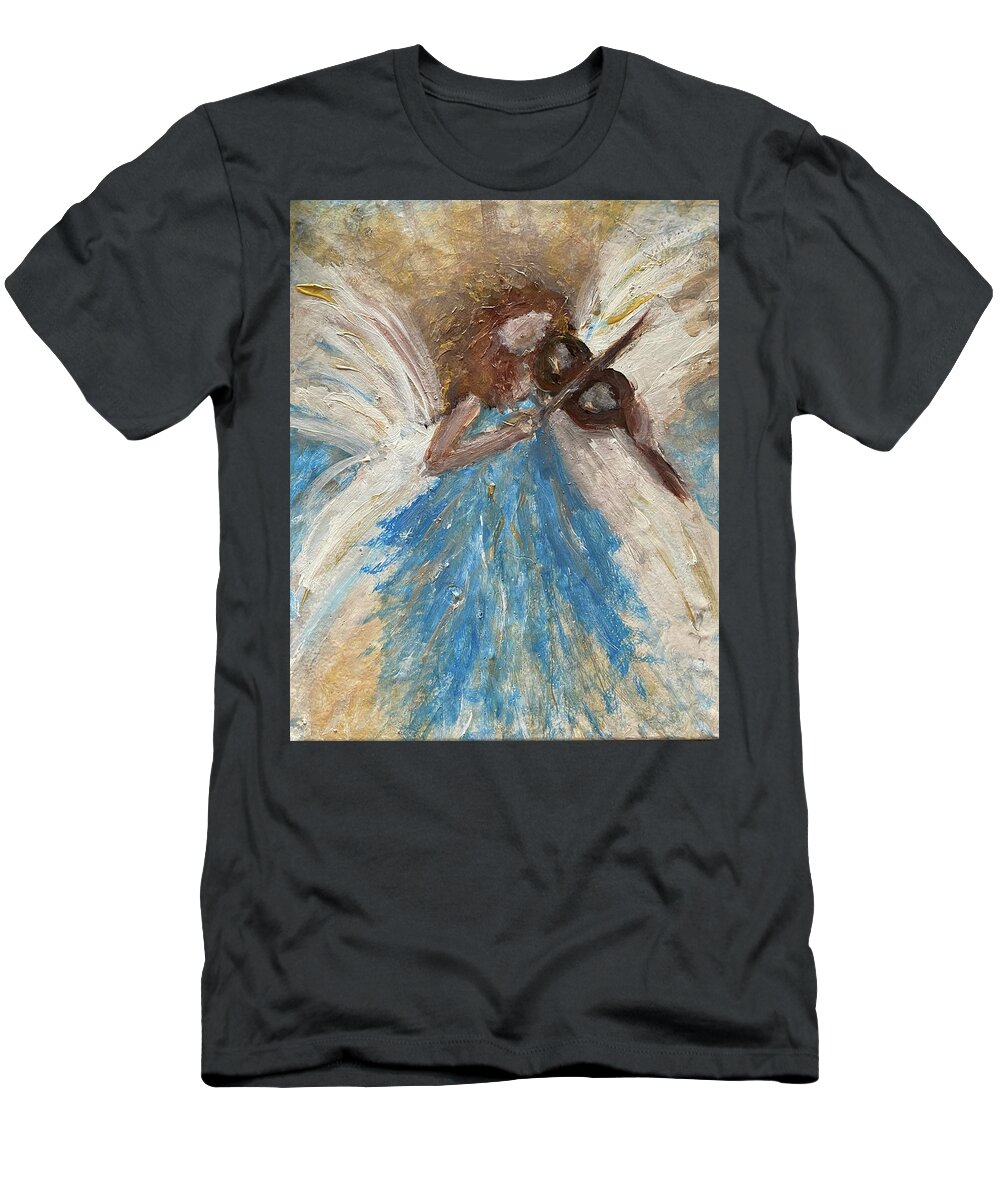 Music T-Shirt featuring the painting Sound Healing by Kathy Bee