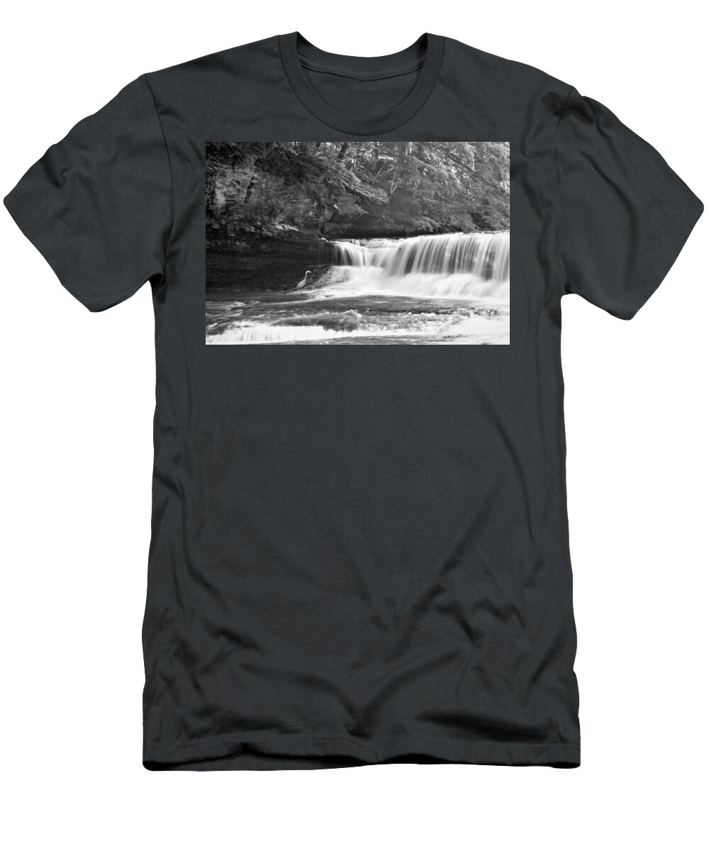  T-Shirt featuring the photograph South Chagrin w Crane by Brad Nellis