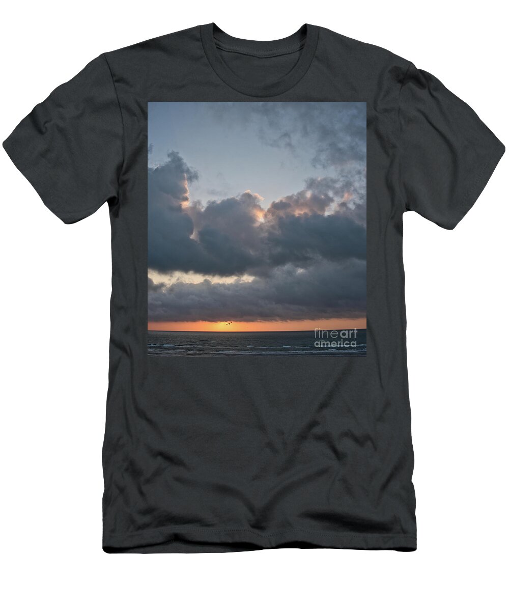 South Padre T-Shirt featuring the photograph South Padre Island Sunrise 6 by Andrea Anderegg