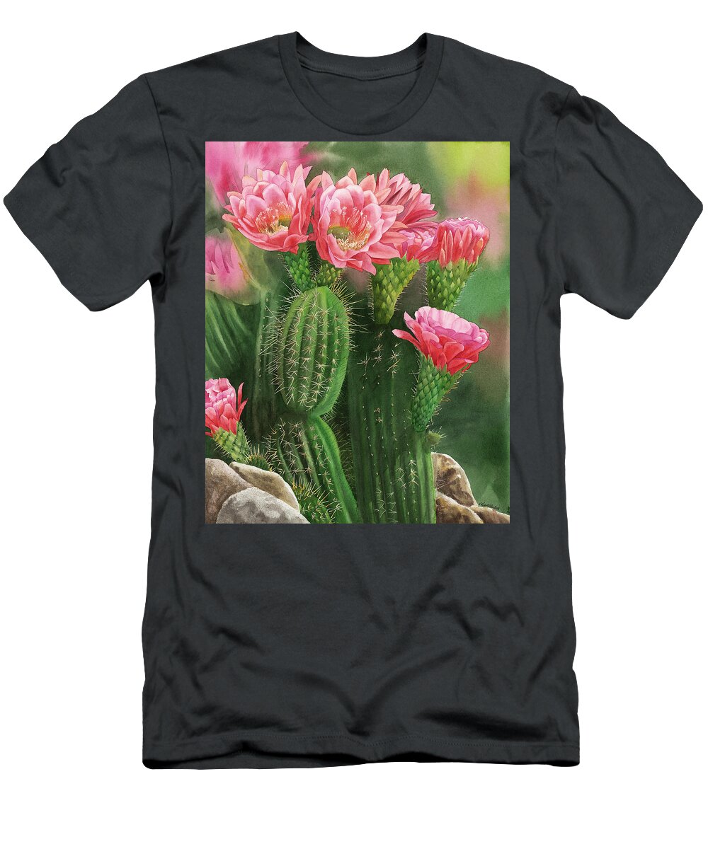 Flower T-Shirt featuring the painting Spiky Beauty by Espero Art