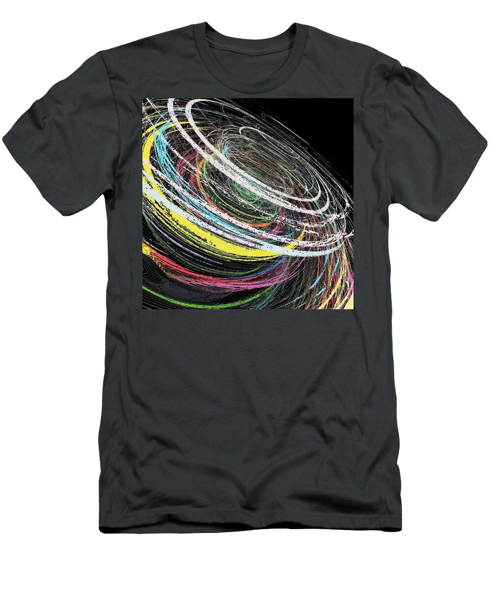  T-Shirt featuring the mixed media Spin of Colors by SarahJo Hawes