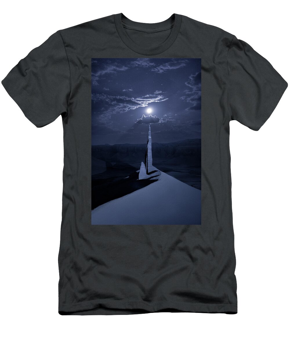 Utah T-Shirt featuring the photograph Spire Moon by Dustin LeFevre