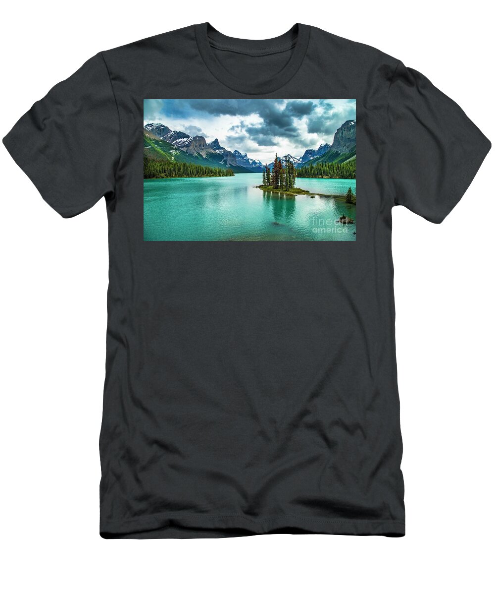 Maligne Lake T-Shirt featuring the photograph Spirit Island by Darcy Dietrich
