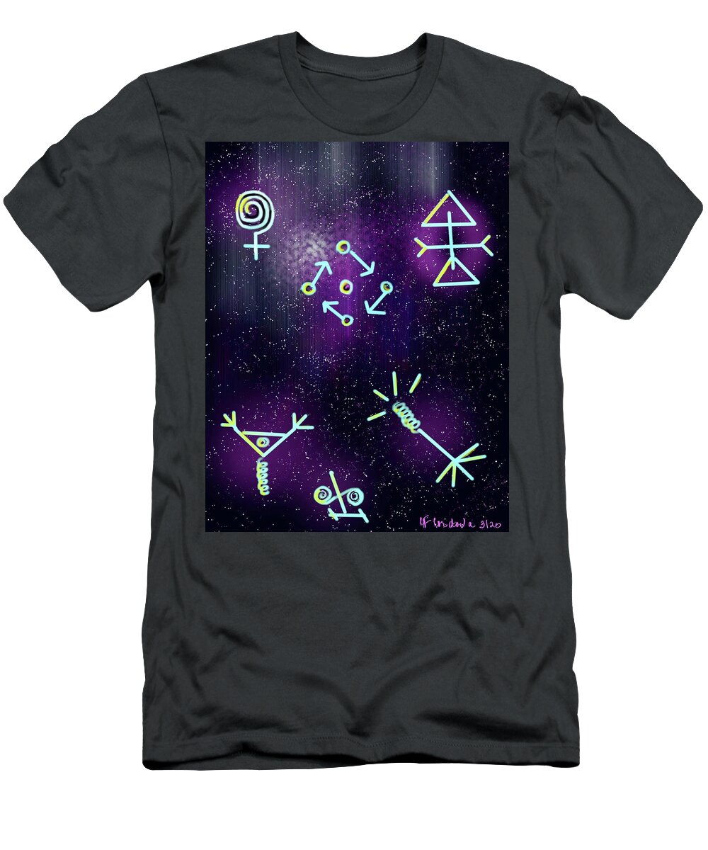 Spiritual T-Shirt featuring the digital art Spiritual symbols by Carmen Cordova