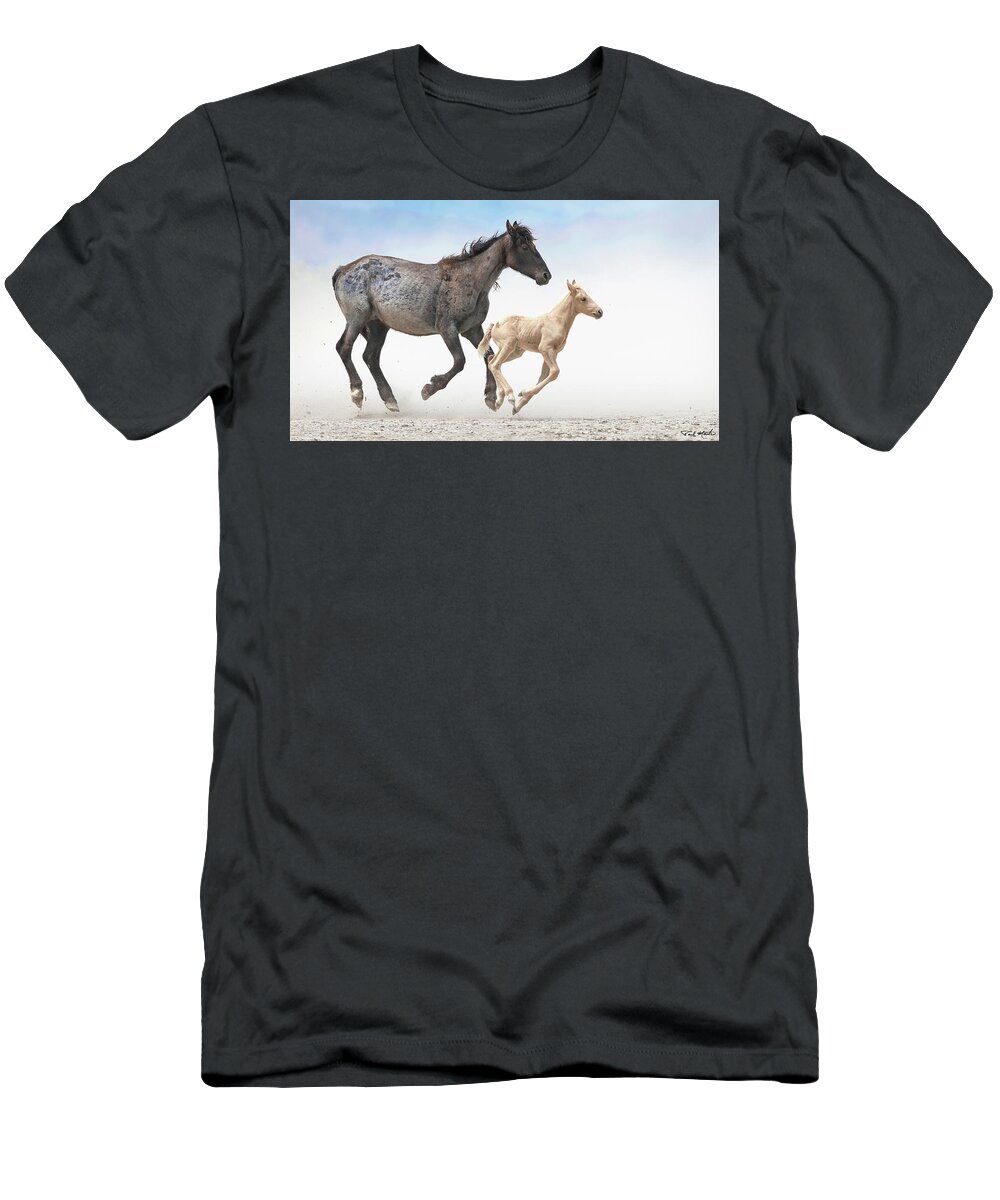 Stallion T-Shirt featuring the photograph Spitfire on the Run. by Paul Martin