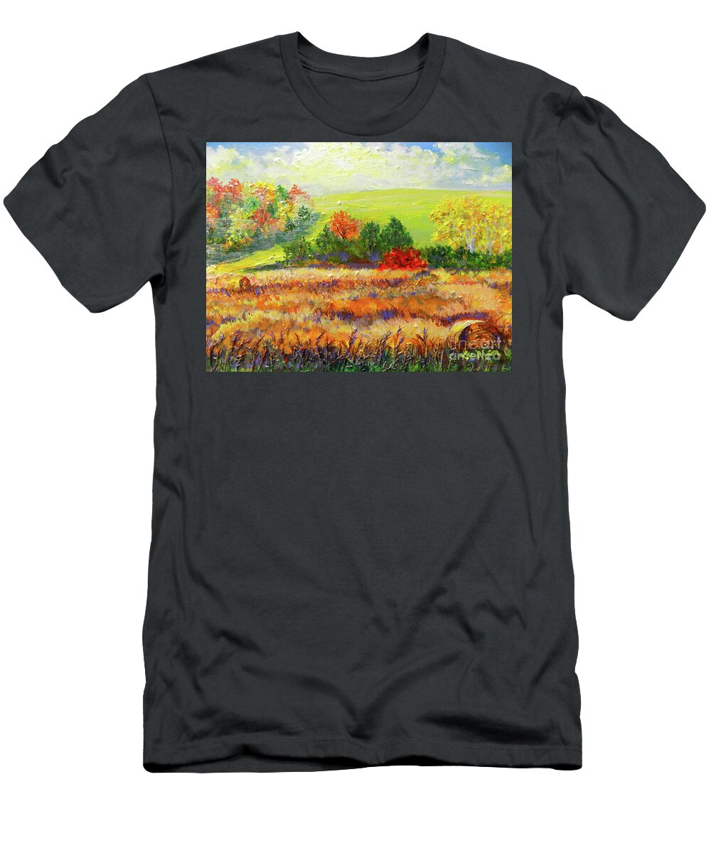 Landscape T-Shirt featuring the painting Splendid View On Old Rapidan Road by Lee Nixon