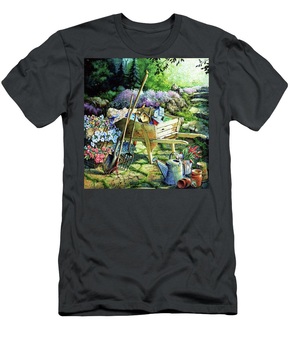 Spring At Last Painting T-Shirt featuring the painting Spring At Last by Hanne Lore Koehler