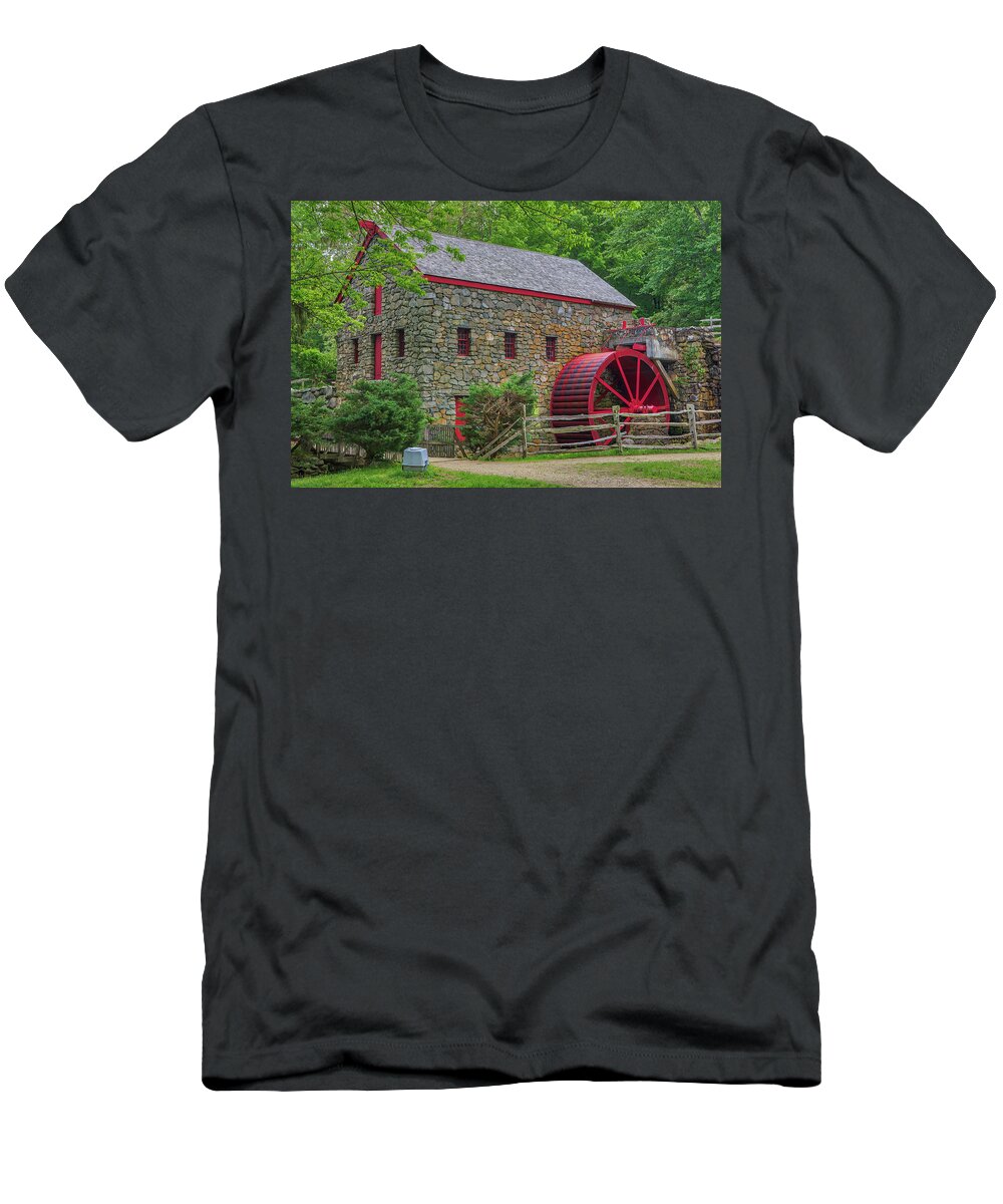 Sudbury Grist Mill T-Shirt featuring the photograph Spring at the Wayside Inn Grist Mill by Juergen Roth