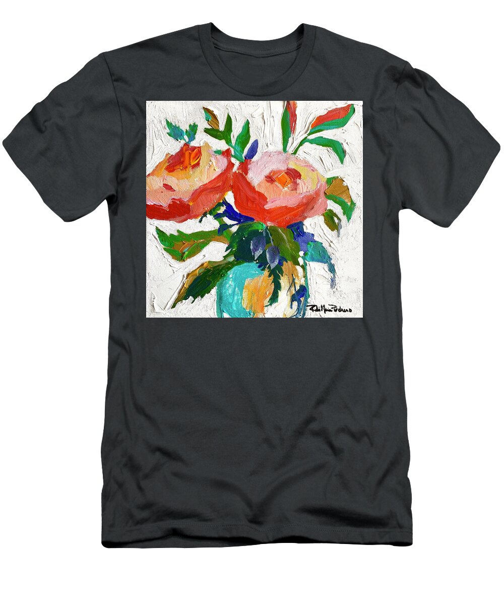 Floral T-Shirt featuring the painting Spring has Sprung by Robin Pedrero