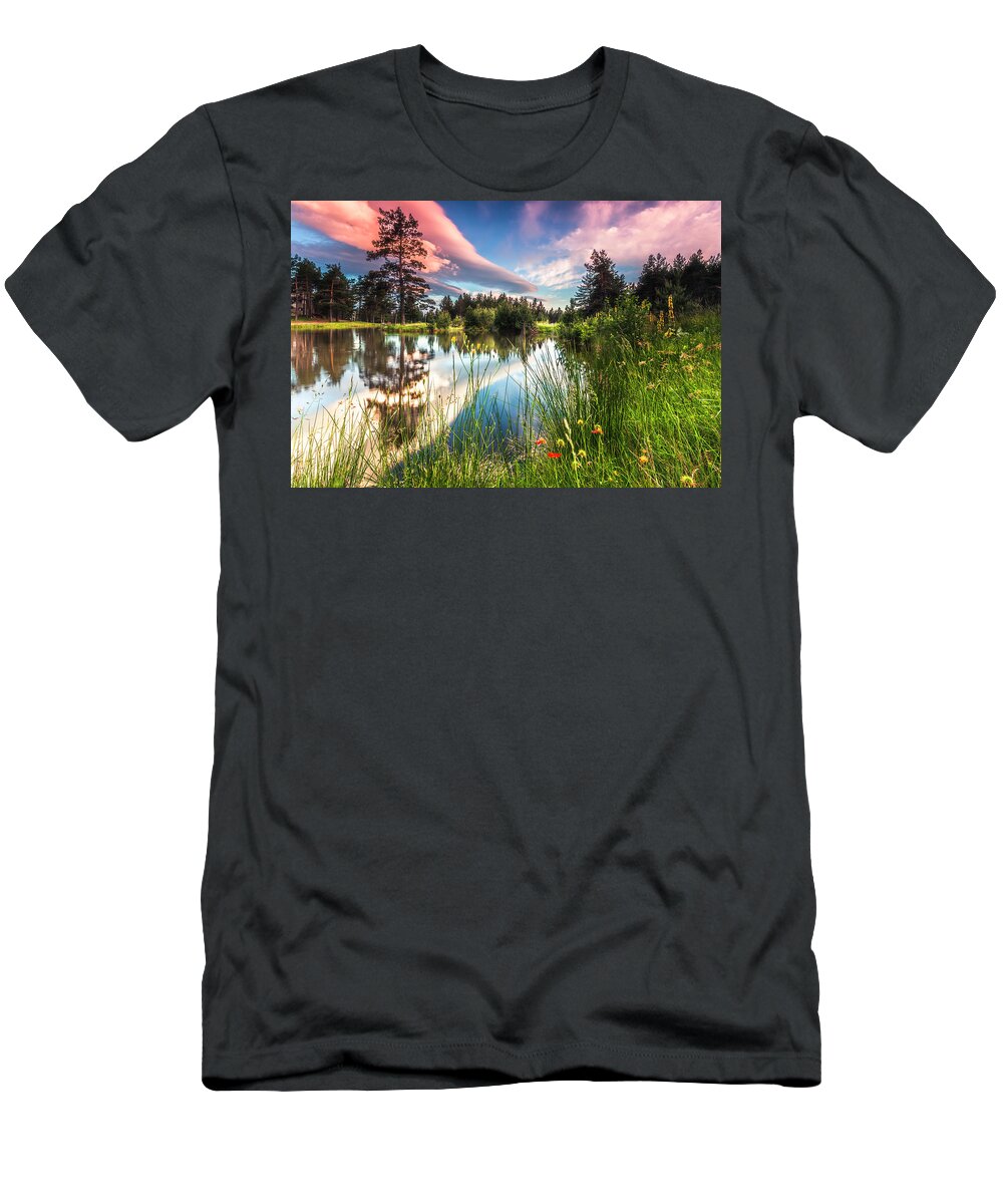 Mountain T-Shirt featuring the photograph Spring Lake by Evgeni Dinev