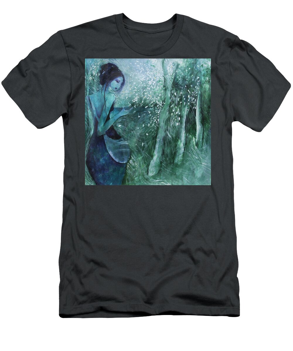 Woman T-Shirt featuring the painting Spring by Maya Manolova