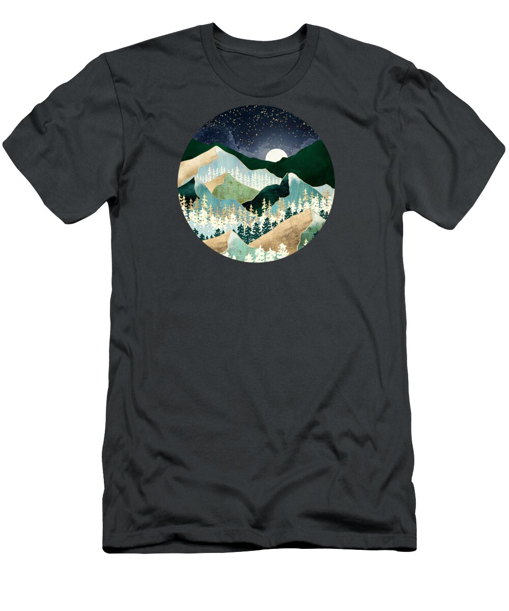 Digital T-Shirt featuring the digital art Spring Night Vista by Spacefrog Designs
