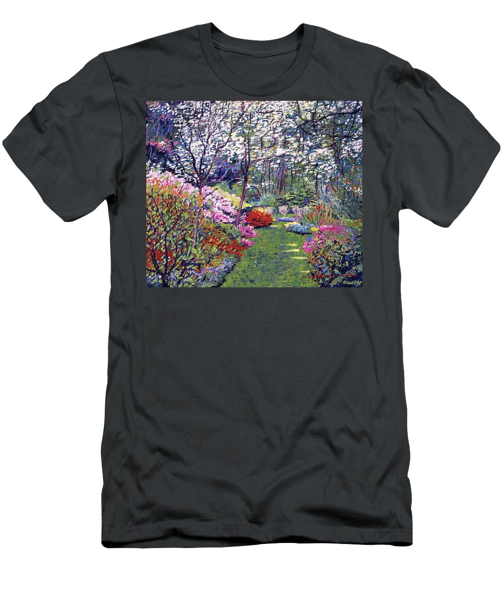 Impressionist T-Shirt featuring the painting Spring Park Impressions by David Lloyd Glover
