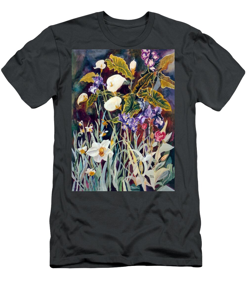 Daffodils T-Shirt featuring the painting Spring Time in Humboldt by Karen Merry