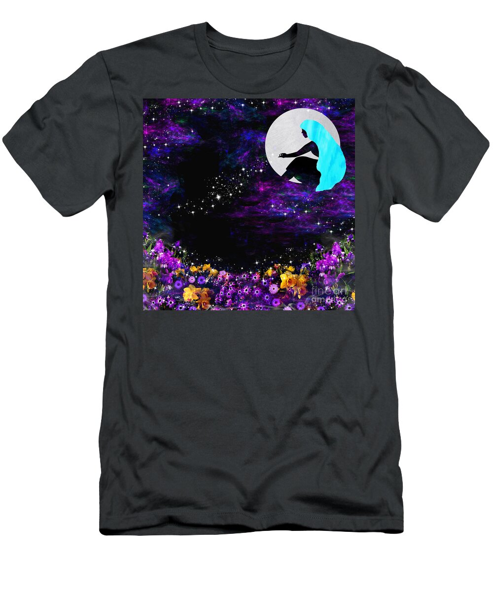 Sprinkling Stardust T-Shirt featuring the mixed media Sprinkling Stardust by Diamante Lavendar
