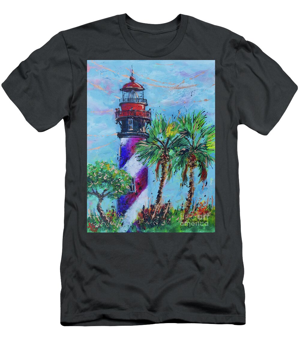  T-Shirt featuring the painting St. Augustine Lighthouse lll by Jyotika Shroff