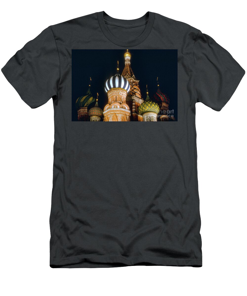 Moscow T-Shirt featuring the photograph St. Basil's Night Colors by Bob Phillips