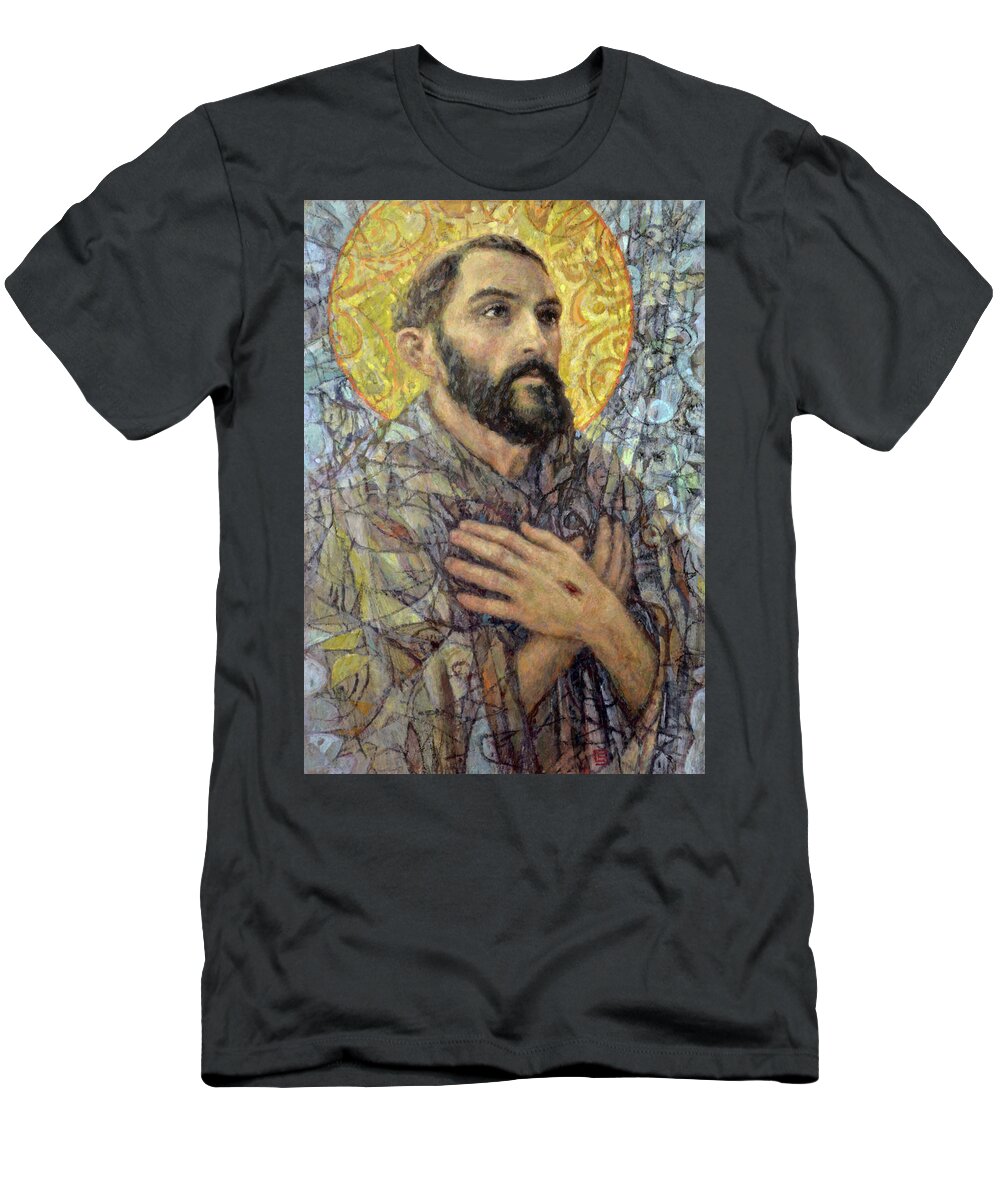 Saint T-Shirt featuring the painting St. Francis of Assisi by Cameron Smith