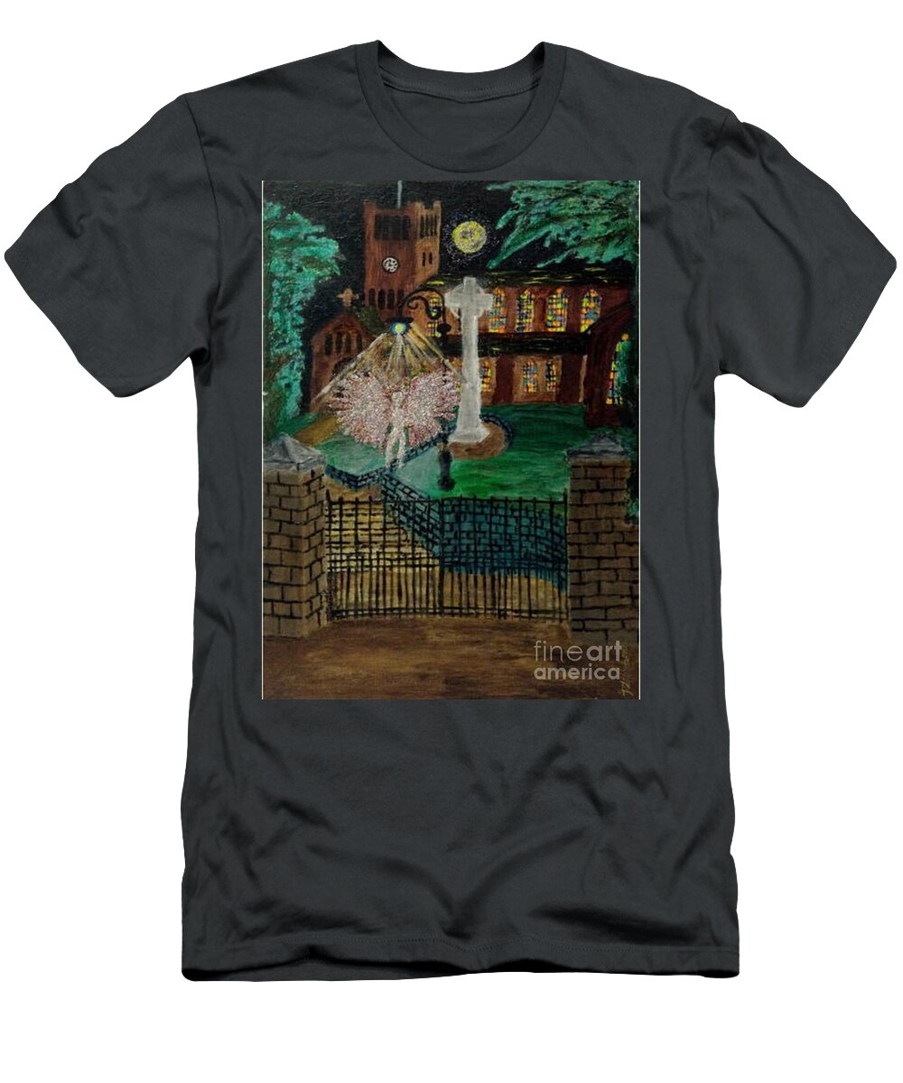 Church T-Shirt featuring the painting St Giles Church by David Westwood