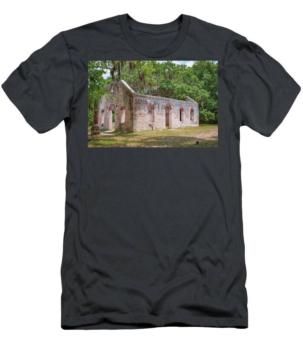 St Helena Island T-Shirt featuring the photograph St. Helena Island Chapel of Ease 10 by Cindy Robinson