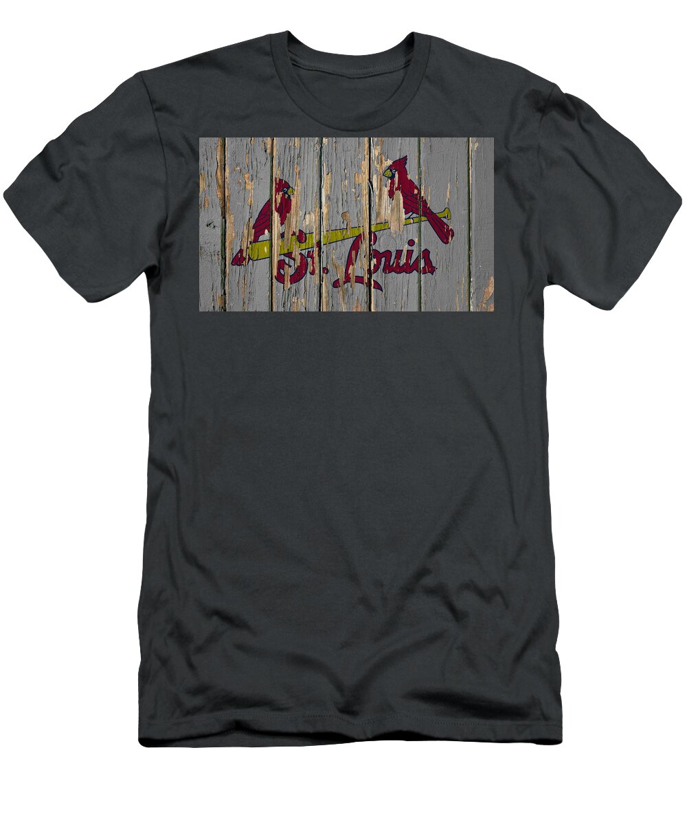 St. Louis Cardinals Vintage Logo on Old Wall T-Shirt by Design